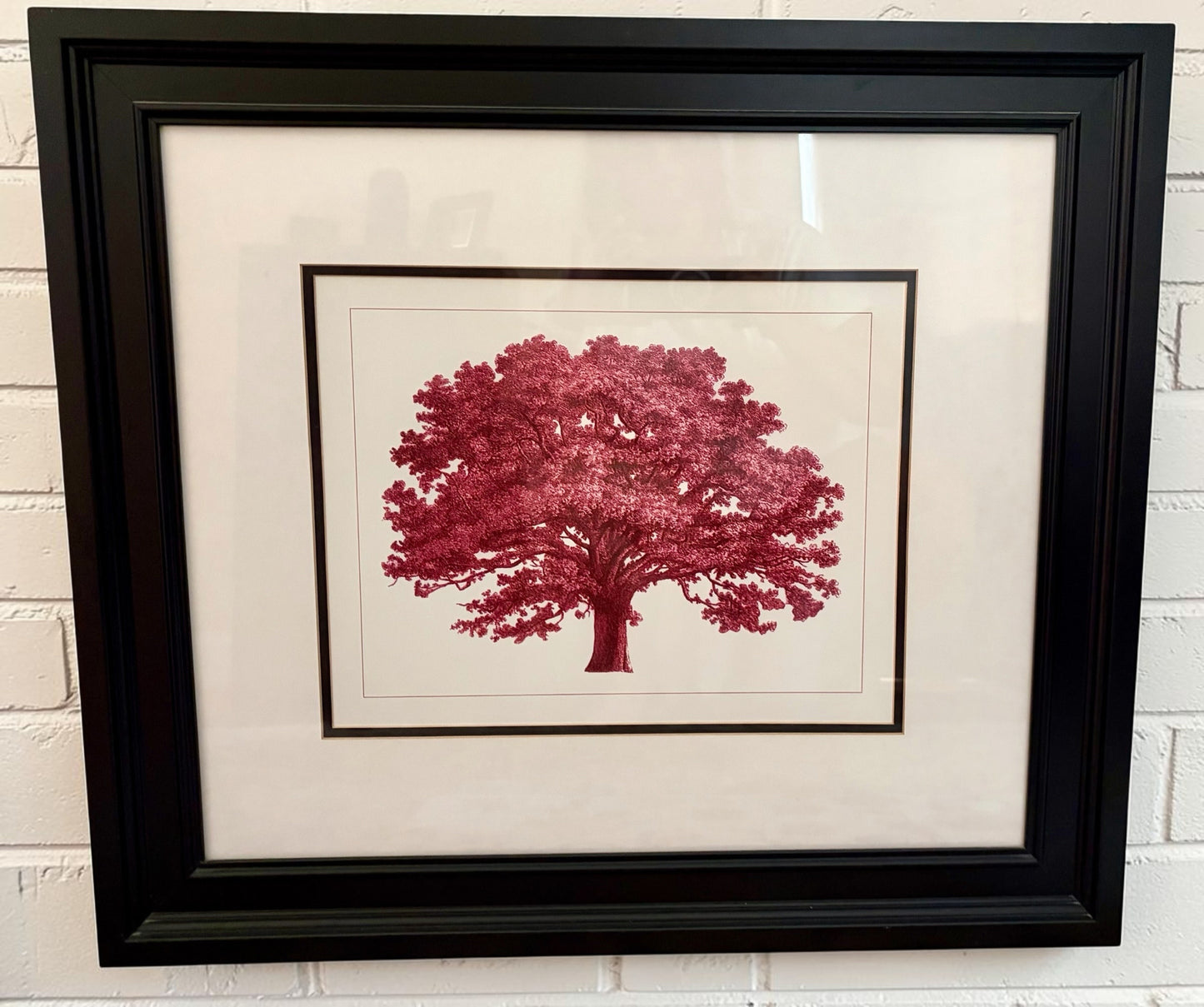 Monochrome Red Oak Tree,  26.5"W x 23.5"H x 1"D