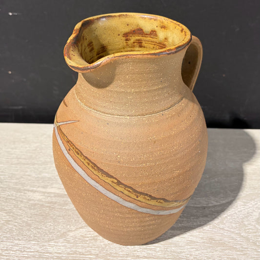 Hand Crafted Ceramic Stoneware Pitcher, 7"W x 5.5"D x 8"H