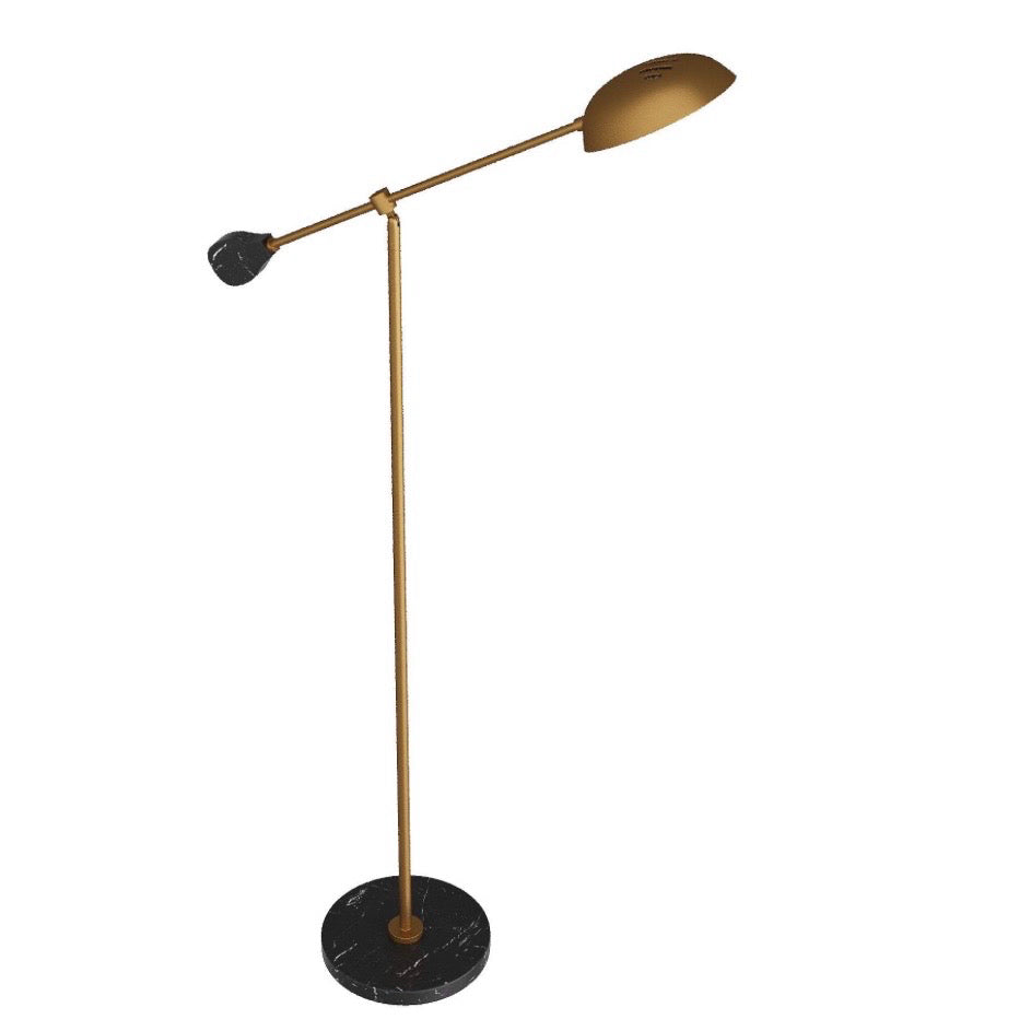 Alaric Floor Lamp, Brushed Gold, 32.5"W x 69.5"D x 10"H