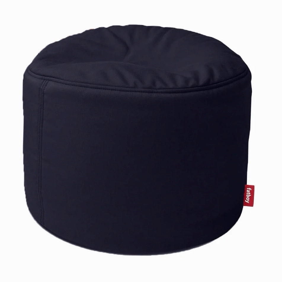 Point Indoor/Outdoor Pouf Ottoman, Dark Ocean Olefin