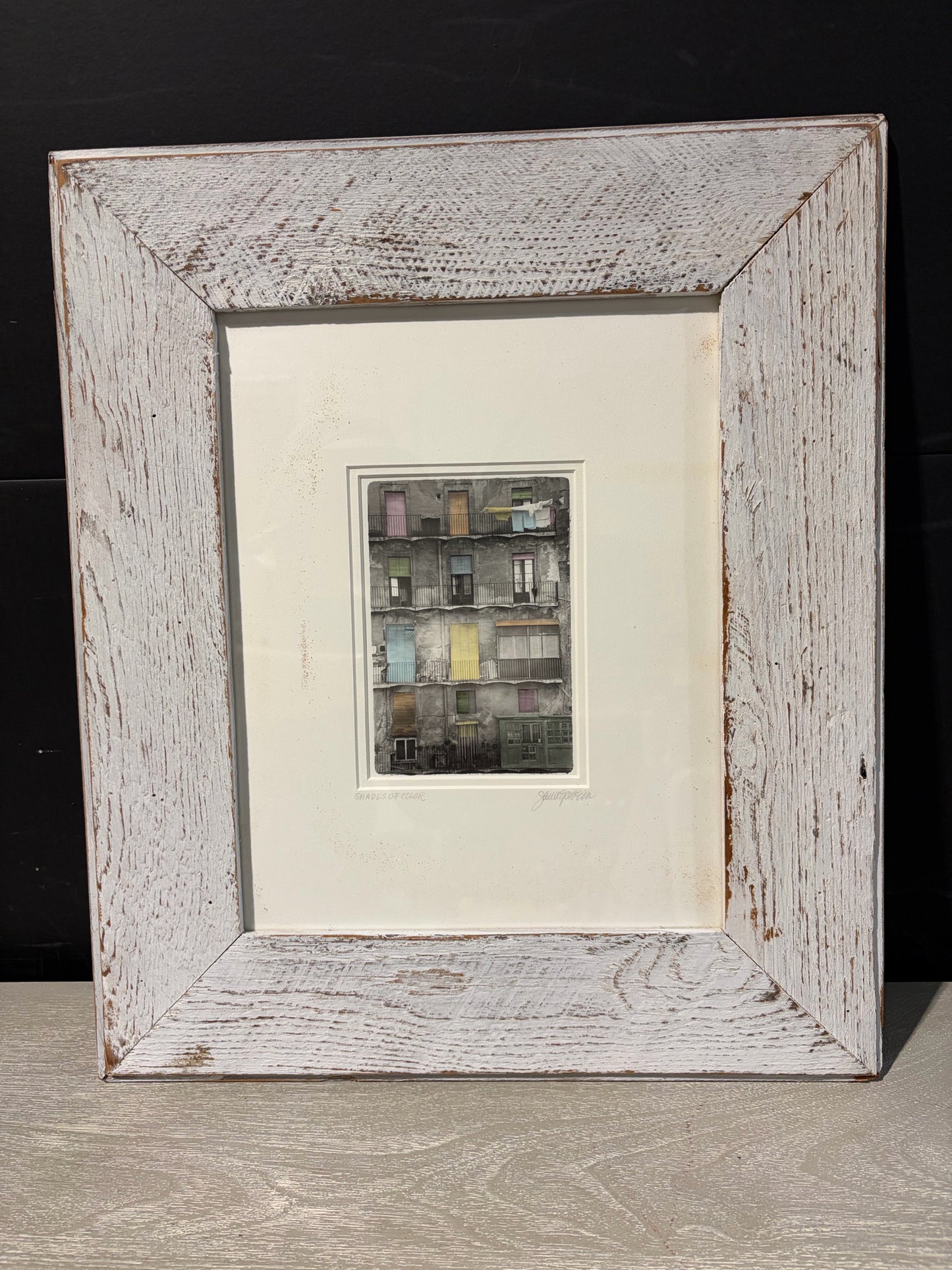 "Shades of Color" By Jana Epstein, Hand painted B & W  Photo, 17.5"W x 20.5"H