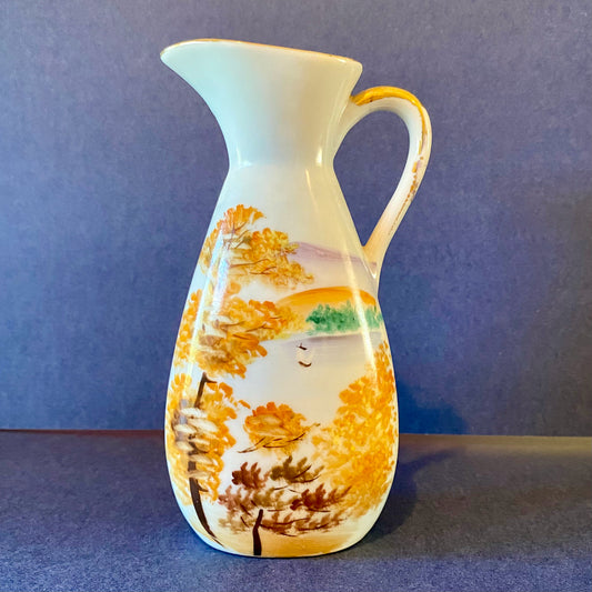Vintage Hand Painted Vase, 6"H x 3.25"W x 2"D