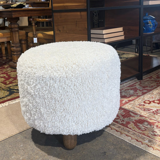 NEW Aniston Ottoman, Andes Natural / Distressed Natural, 22.5"Dia x 20.5"H