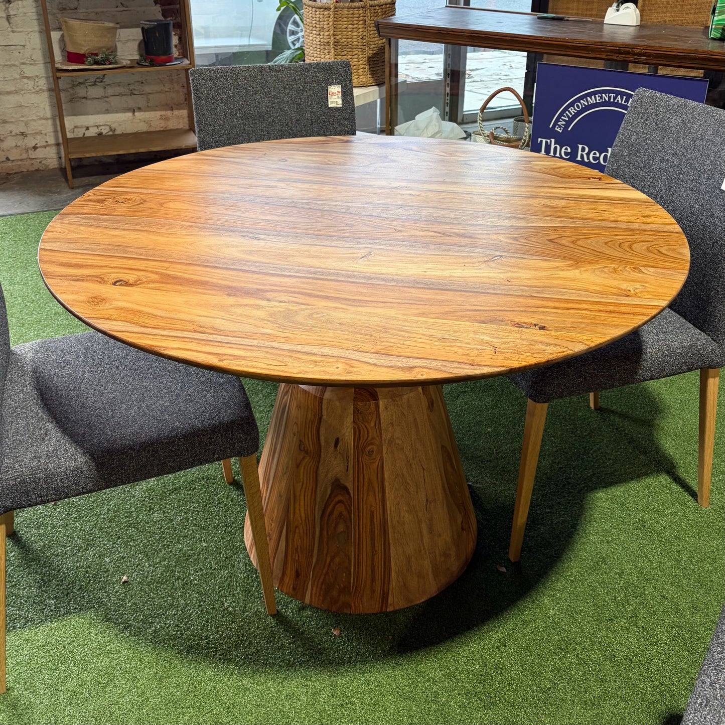 Mordern Rustic Wood Dining Table, 46"W x 46"D x 29.5"H