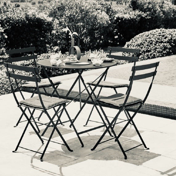 Pair of  Bistro Outdoor Chair Cushion, Clay Grey Stereo Fabric, 15"L x 11"W