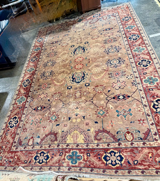 Oushak Style Hand-knotted Wool Rug, 10' W x 13'8"L x 1"H