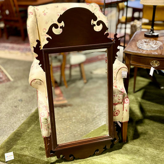 Chippendale Style Mahogany Mirror, 22.5" L x 1" W x 43" H