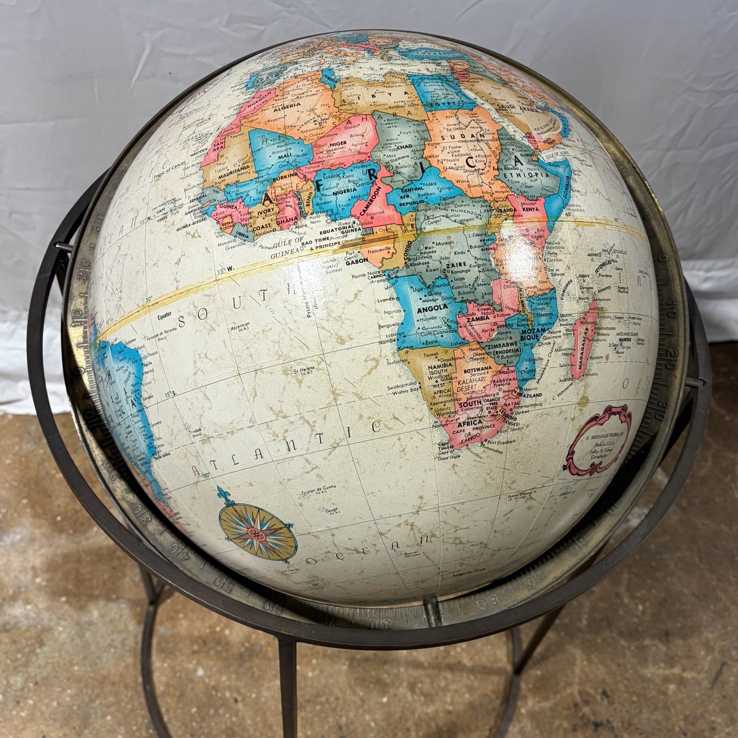 VTG World Globe on Stand by Replogle Globes Inc., 18"W x 18"D x 36"H