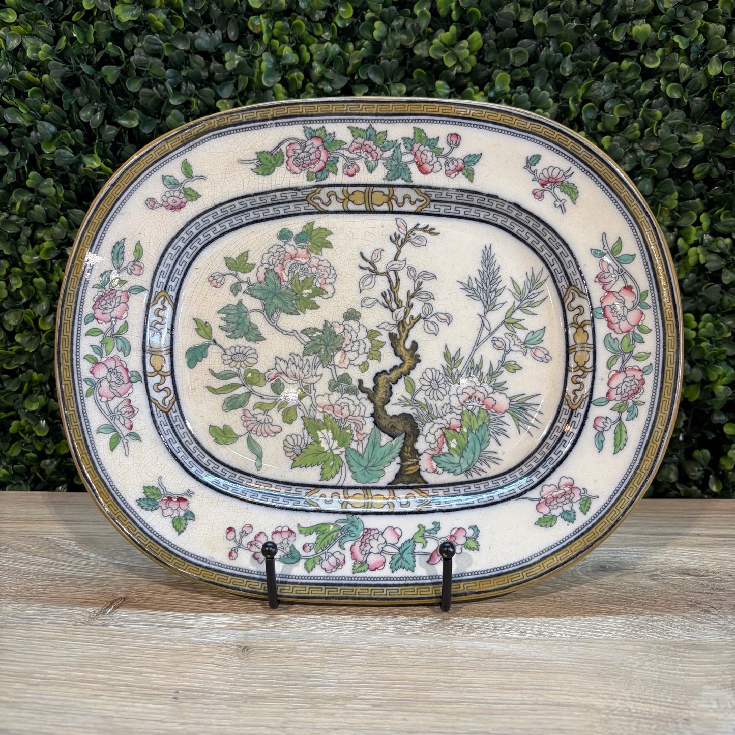 Indian Tree Pattern PB&H Dresden Oblong Platter, 9"D x 11"W