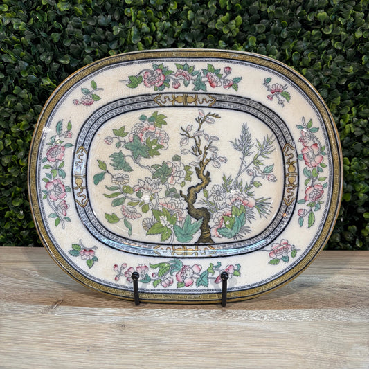Indian Tree Pattern PB&H Dresden Oblong Platter, 9"D x 11"W