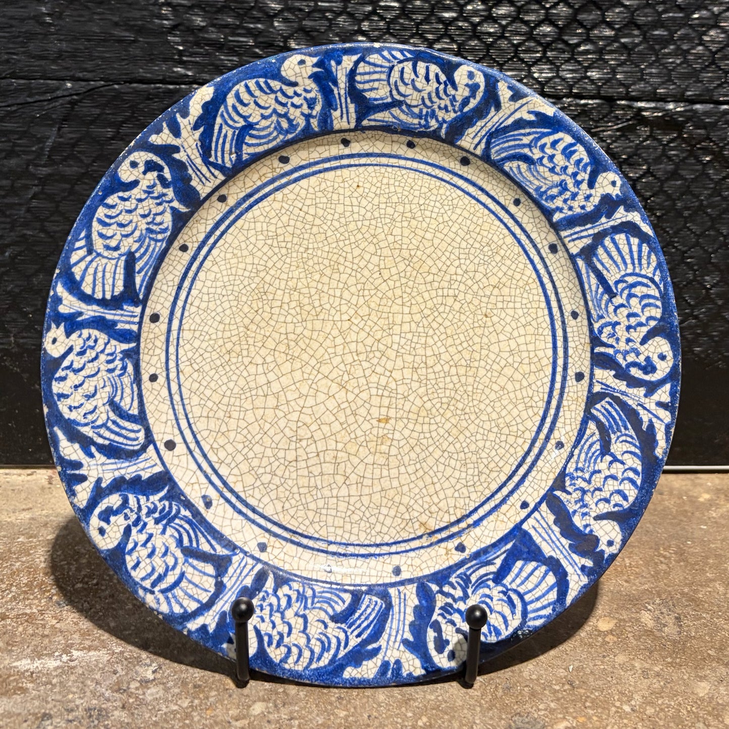 Vintage Dedham Pottery Turkey Plate, 8.5"Dia x 1"D