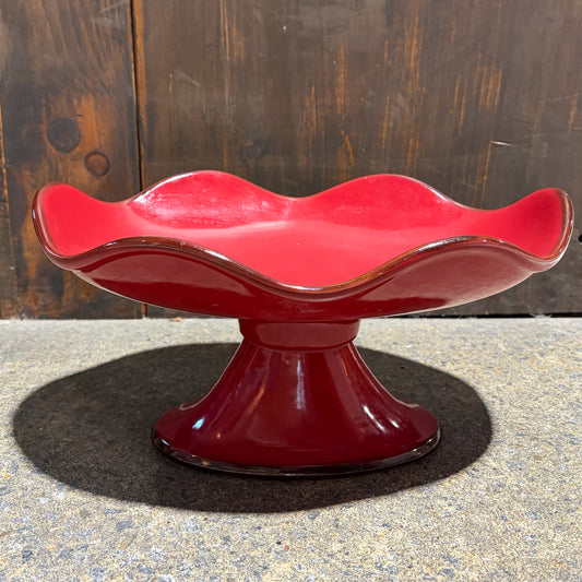 Southern Living Cinnabar Footed Bowl, 13"W x 9.75"D x 6.75"H