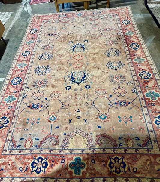 Oushak Style Hand-knotted Wool Rug, 10' W x 13'8"L x 1"H