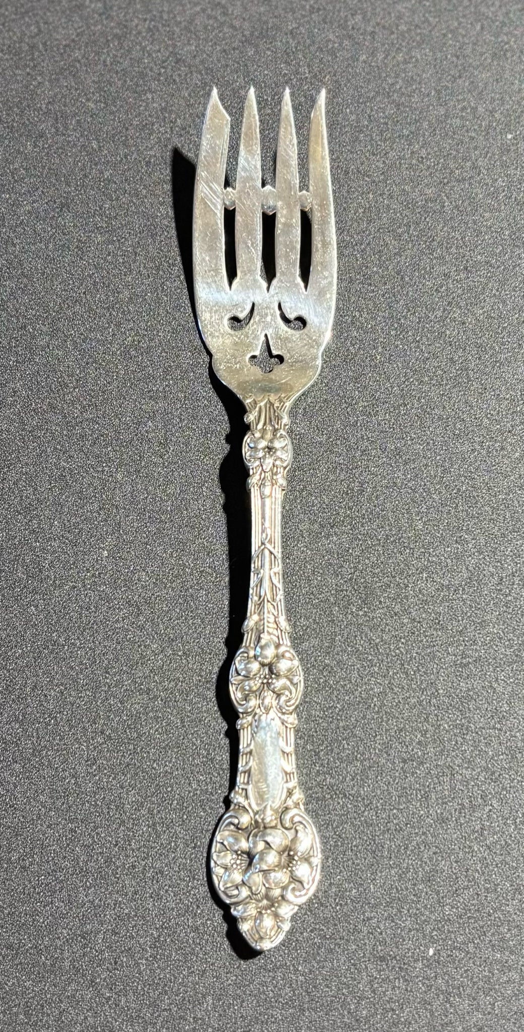 Old Orange Blossom Sterling Salad Fork 6" L x 1" W
