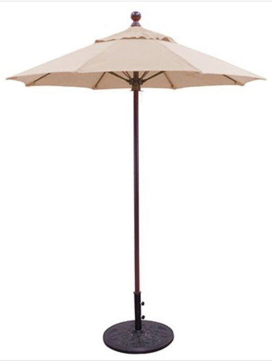 Antique Bronze Manual Lift Patio Umbrella, 6'Dia' x 7'H