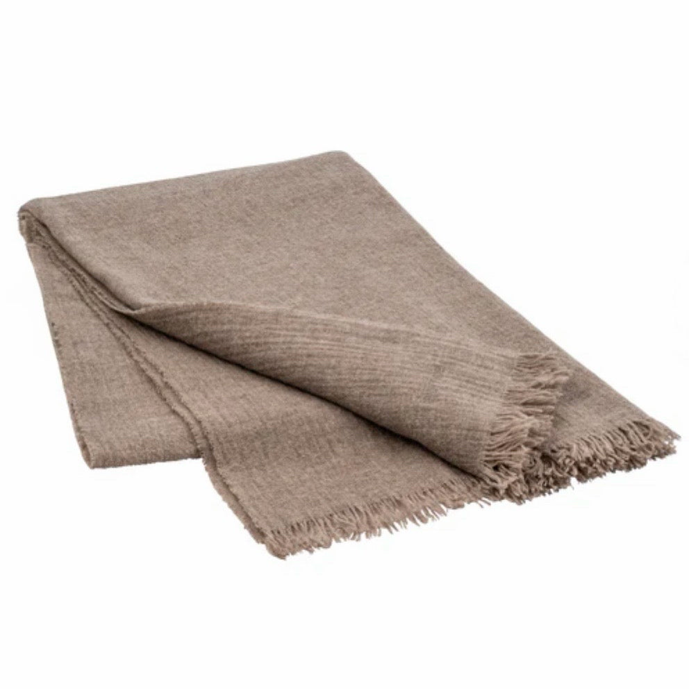 Merino Throw Blanket, Fungi, 85% Merino Wool, 15% Cashm 78.8"W x 51.2"D x 0.8" H