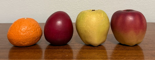 VTG ceramic faux fruit, apples/plum/orange