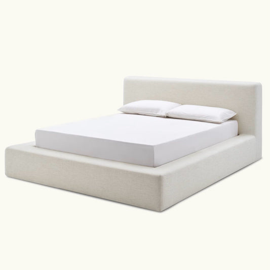 Dawson Queen Size Storage Bed, Beach Linen, 76.8"W x 98.4"D x 37"H