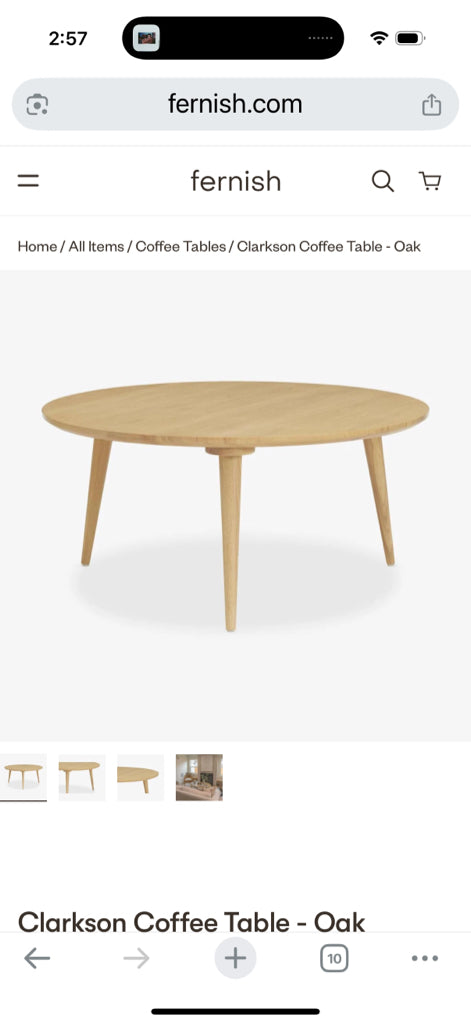 Clarkson Coffee Table, Oak, 36"Dia x 17"H