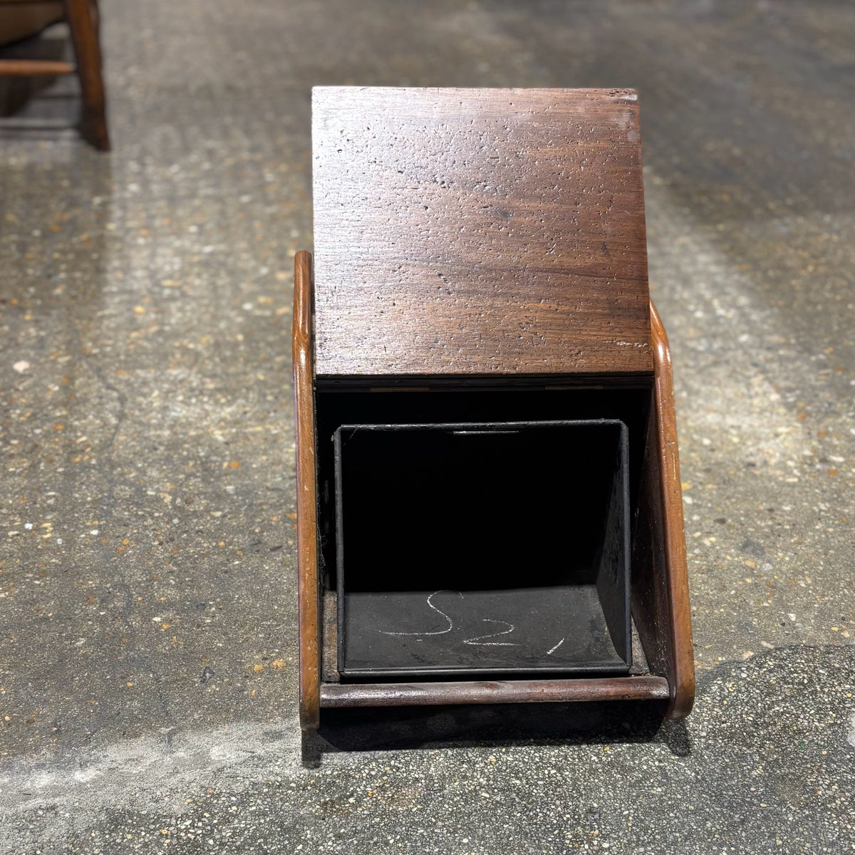 Antique Pine Kindling Box w/ tin liner