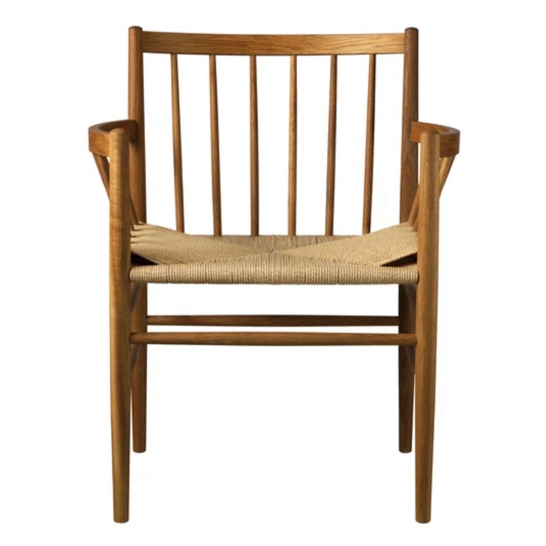 FDB Mobler J81 Dining Chair, Smoked Oak, 25.6"W x 21.1"D x 32.3"H