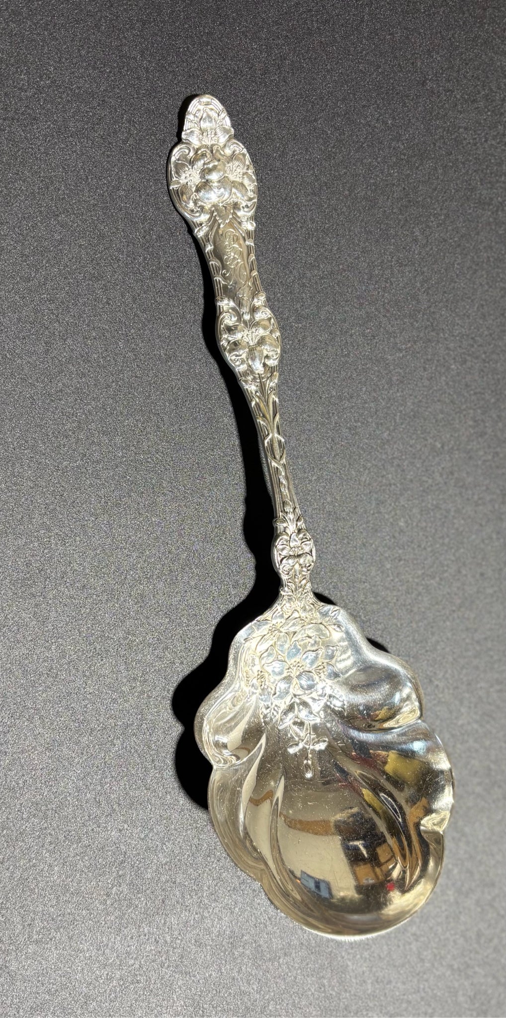 Old Orange Blossom Berry Spoon  9.25" L x 2.5" W