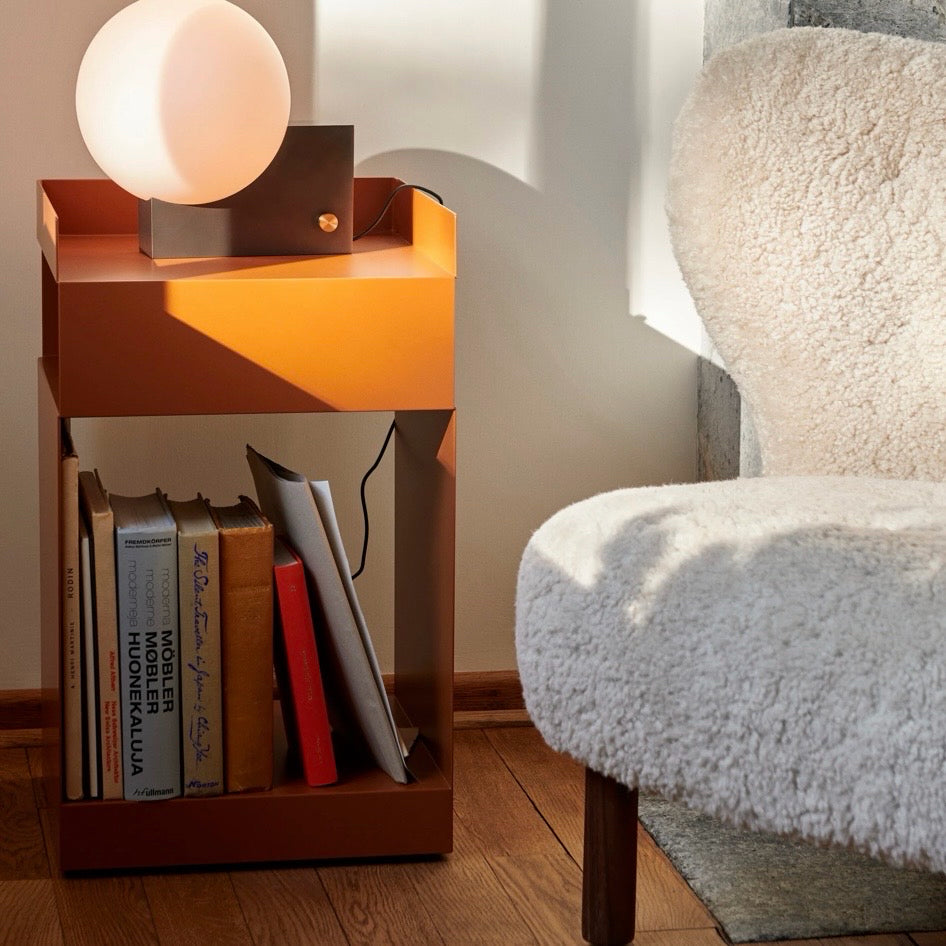 Rotate Trolley Storage Table, Terracotta, 13.8"W x 13.8"D x 23.25"H
