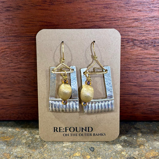 Silverplate over brass beaded earrings