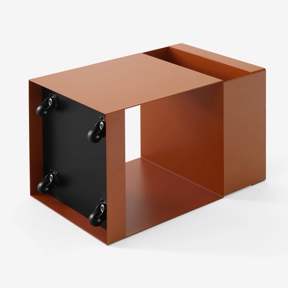 Rotate Trolley Storage Table, Terracotta, 13.8"W x 13.8"D x 23.25"H