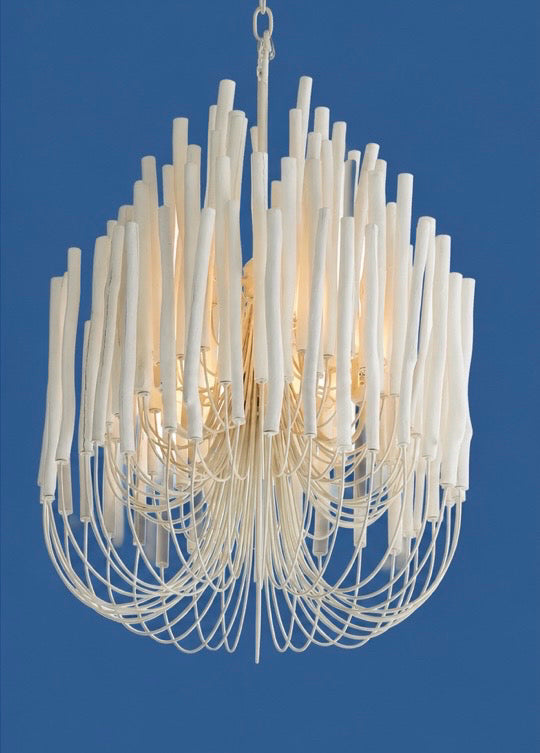 Tilda Small Chandelier, White, 21"W x 21"D x 30"H