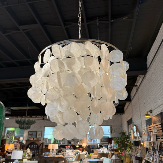 Capiz shell chandelier, 20"W x 20"D x 24"H