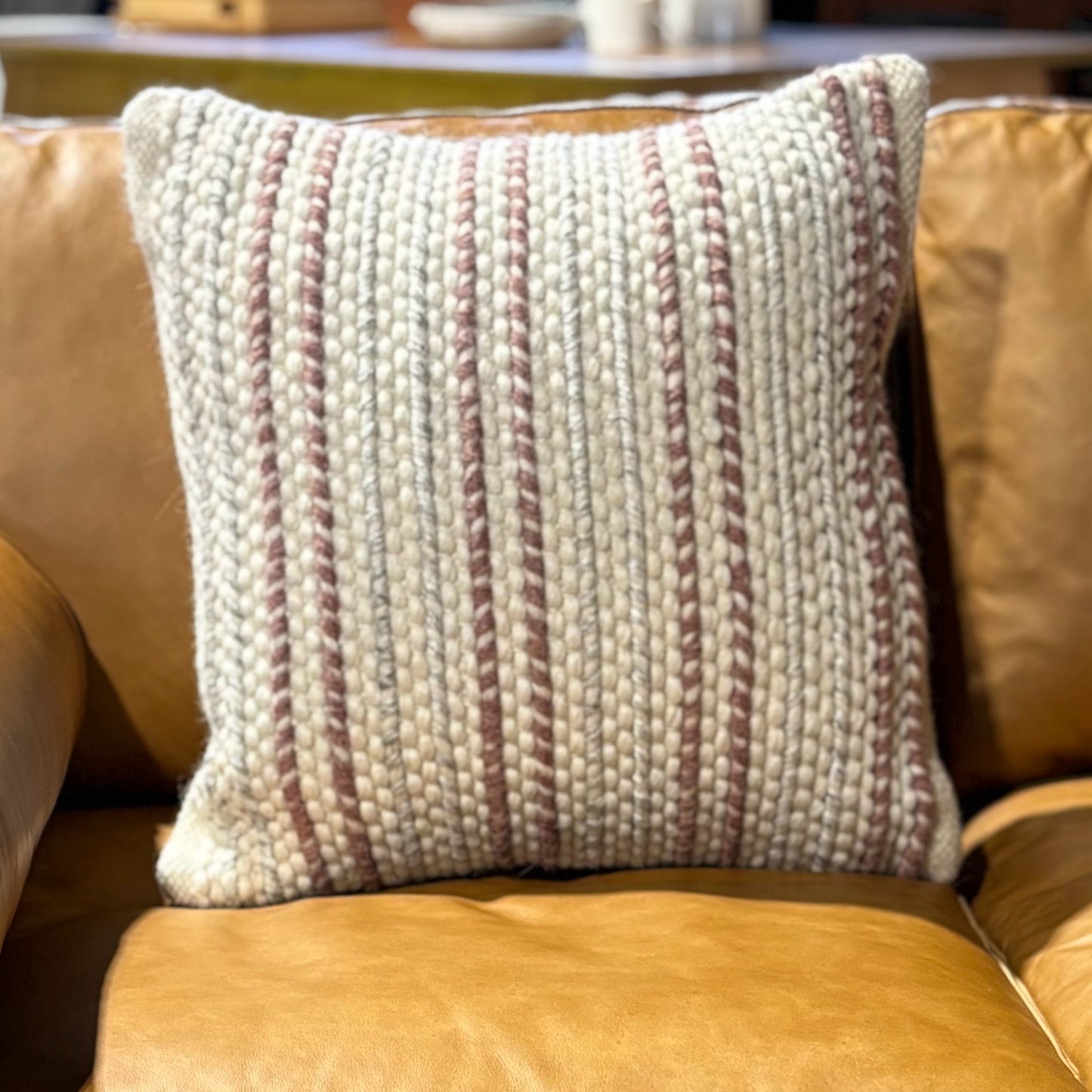 Channel Woven Striped Pillow 18" L x 18" W x 7" H
