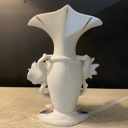 Vintage Portugal Porcelaine Vase, 7.5"W x 4"D x 11"H