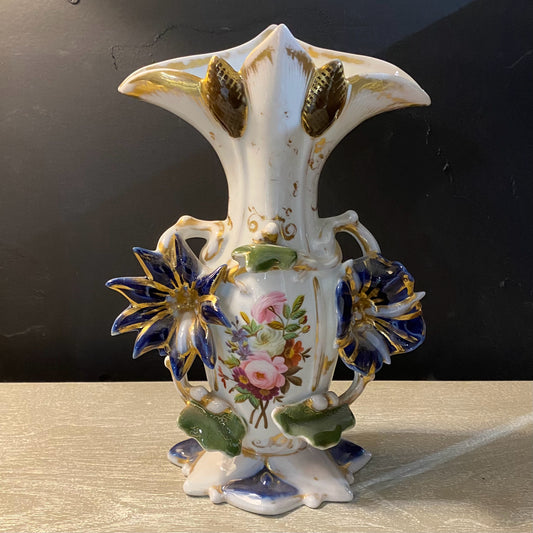 Vintage Portugal Porcelaine Vase, 7.5"W x 4"D x 11"H