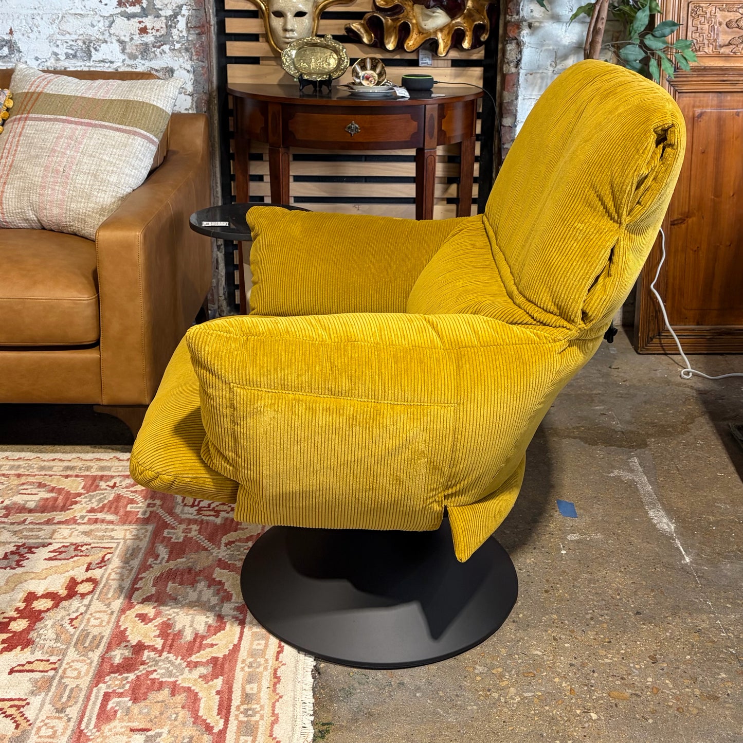 Lud'o Lounge Conical Armchair, Mustard Yellow, 29.5"W x 34.25"D x 38.25"H