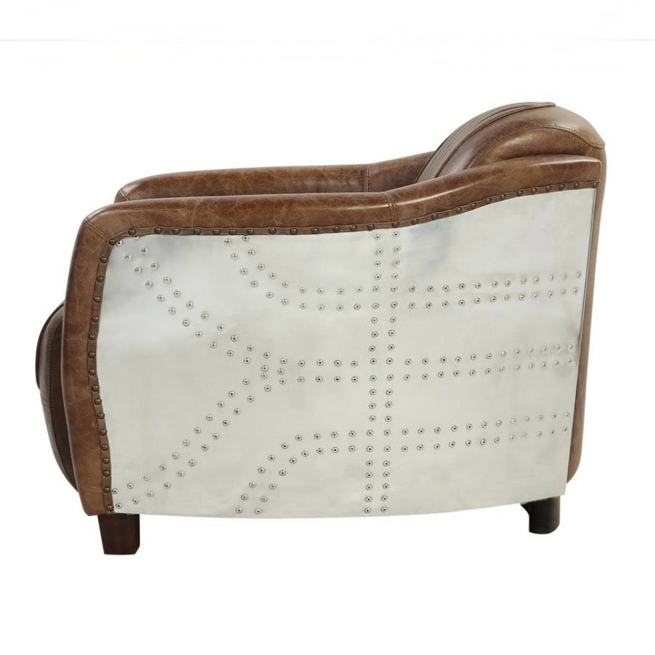 Brancaster Aviator Chair, Leather & Aluminum