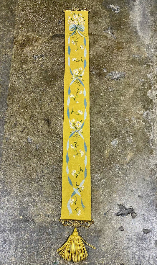 Vintage Needlepoint Bell Pull, 70"L x 8"W x .25"D