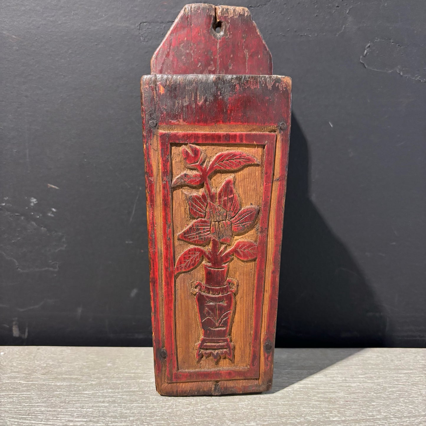 Wooden Wall Pocket 3" L x 3.5" W x 10.5" H