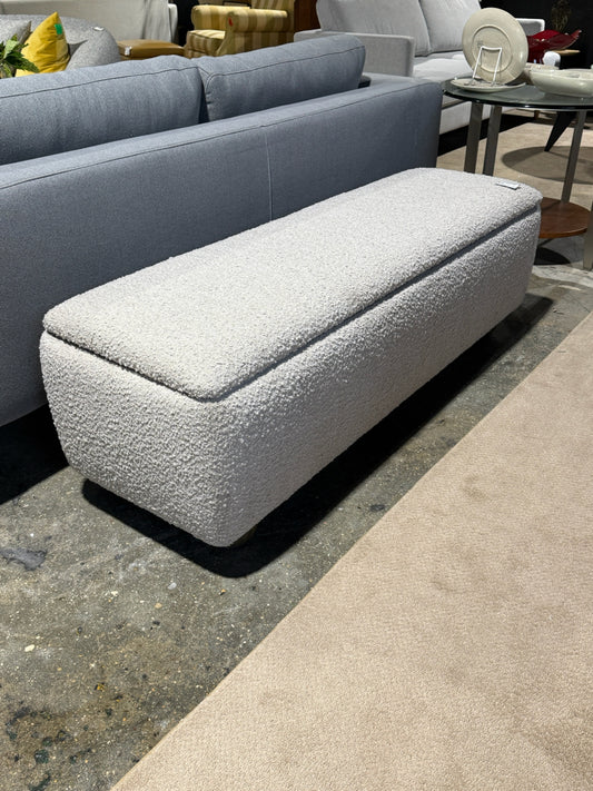 NEW Amalia storage bench, sand boucle, 58" W x 18.75" D x 18.25" H