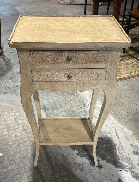 Crackle painted side table, (AS IS), 17"W x 13"D x 31"H