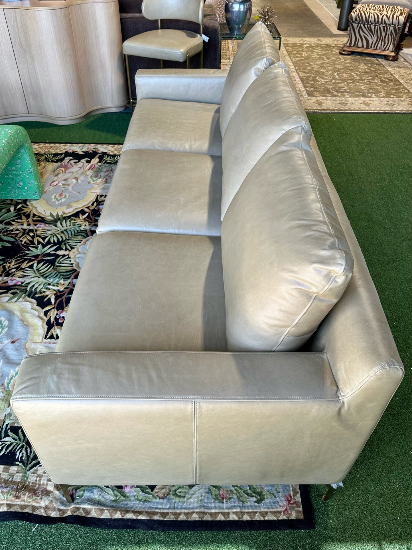 Sloan 3-Seat Leather Sofa, 95" W x 36" D x 35" H