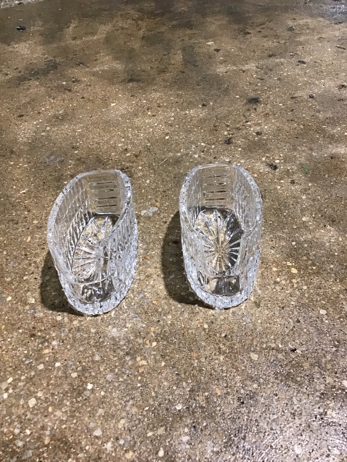 SET of 2 Crystal Spoon Servers 2.25"W x4" L x2.25" H