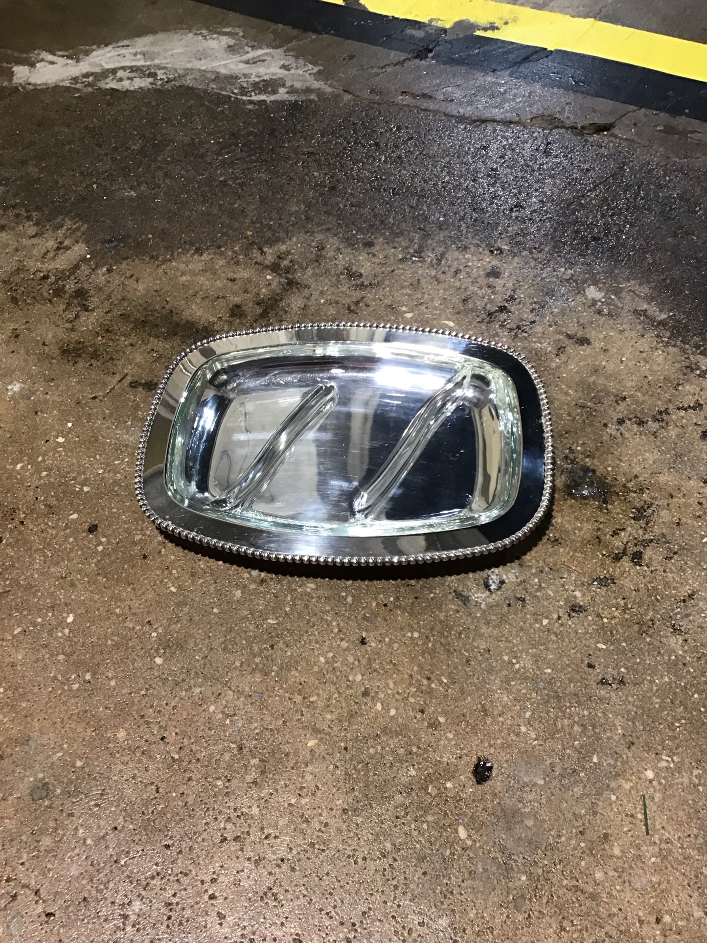 Baldwin Silverplate Divided Dish 12"L  x 9" W x 1" H