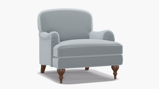 Havenly English Roll Arm Chair, Sterling Performance Velvet, 34" W x 35.5" D x 34"H