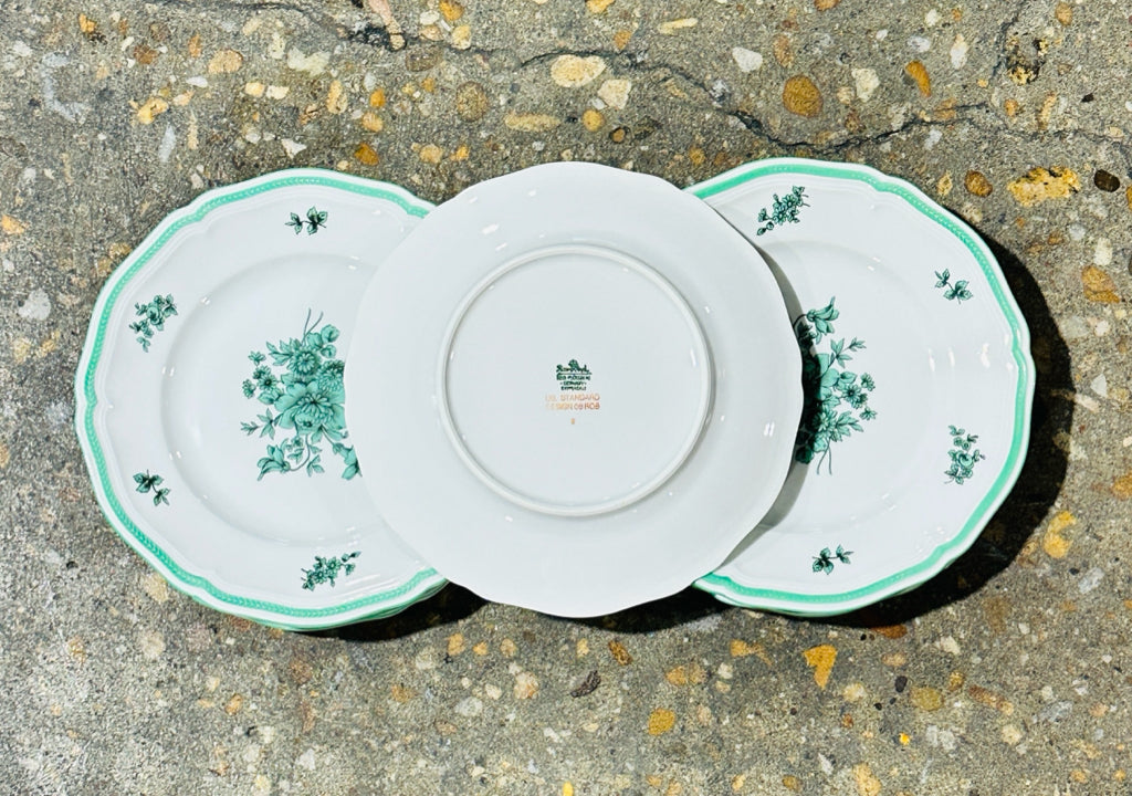 SET of 9 Rosenthal Selb-Plossberg "Green Bloom" salad plates