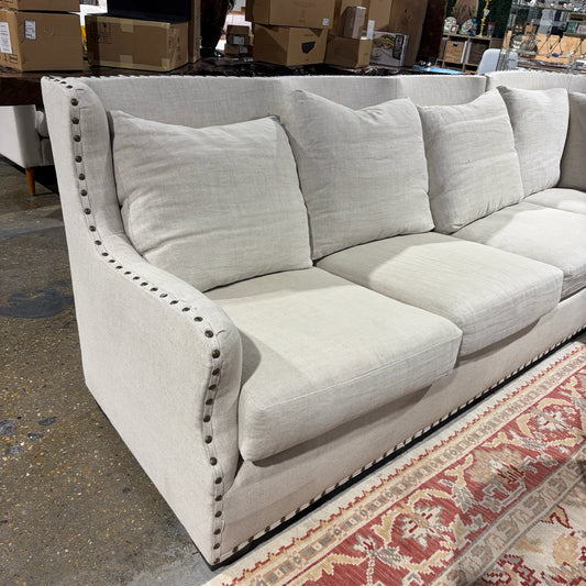 Universal Furniture Nailhead Trim Sectional, AS IS, 119"L x 95"D x 37"H