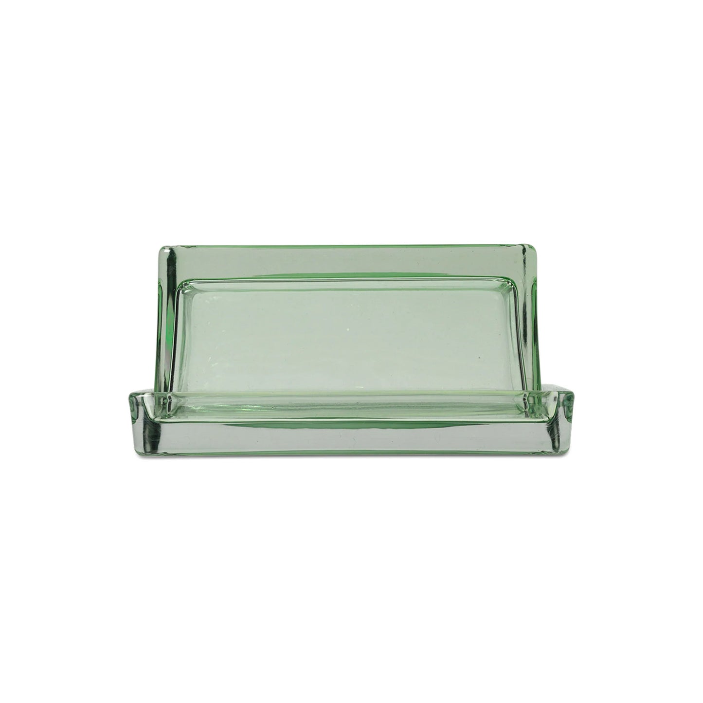 Ferm Living Oli Butter Box, Clear Green Hue Glass, 4.1" W x 5.7" D x 2.8" H