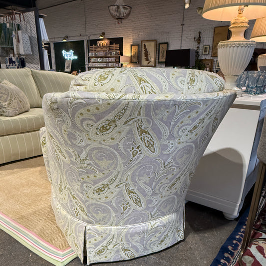 Sherrill chair, yellow/grn/cream, down mix, 33"W x 30"D x 36"H