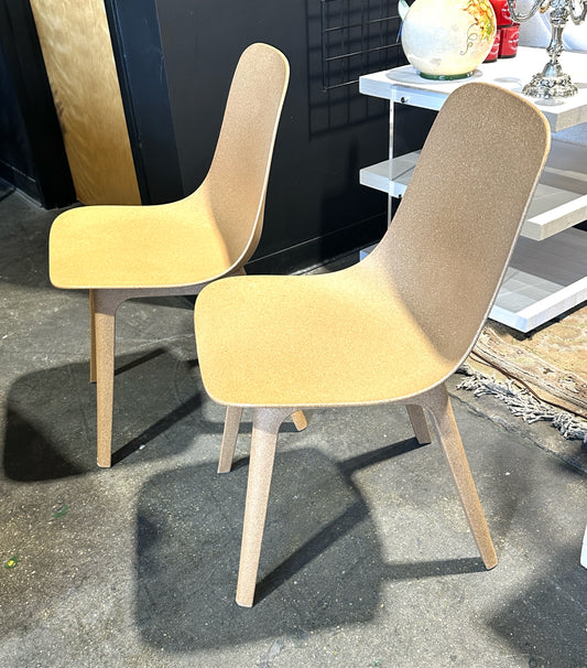 PAIR IKEA Odger chairs, tan, 16"D x 17.5"W x 31"H