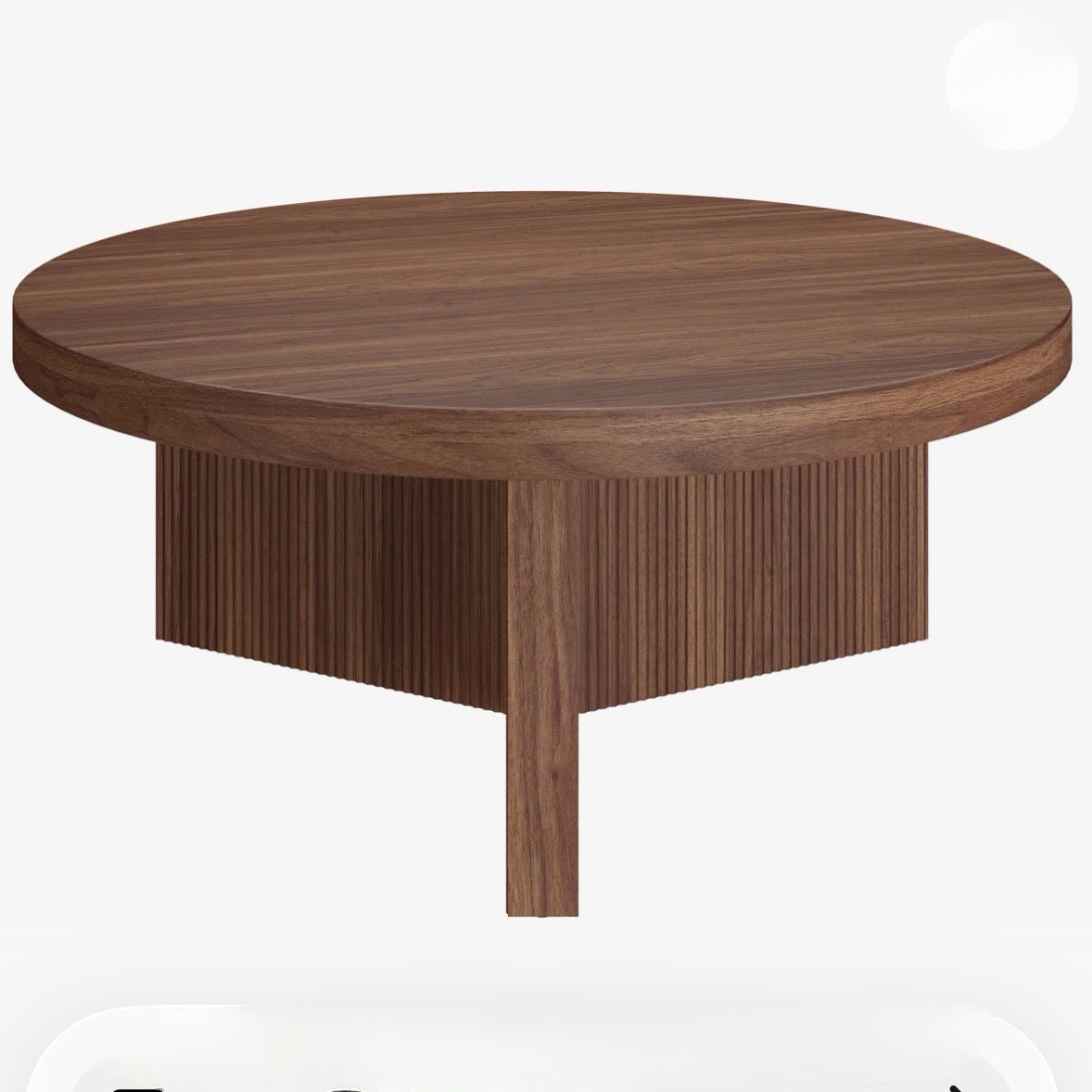 Holm Round Coffee Table in Satin Walnut, 36" Dia x 15"H